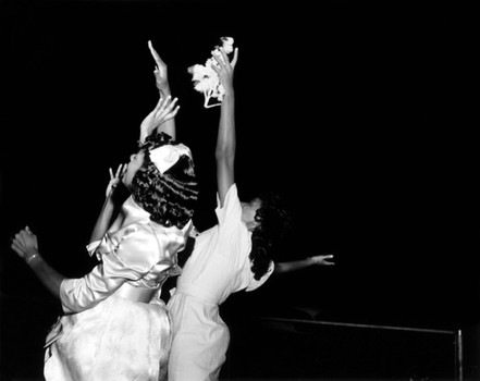 At the ICP: Alonzo Jordan's striking mid-century images of Jasper, Texas. Above, women catching a wedding bouquet in the 1950s.
